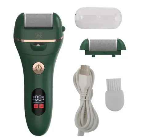 Foot callus remover kit with USB cable cleaning brush and replacement grinding head