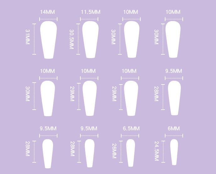 Blue plus pink false nails set 24 pieces all sizes included for full coverage