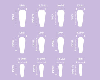 Blue plus pink false nails set 24 pieces all sizes included for full coverage