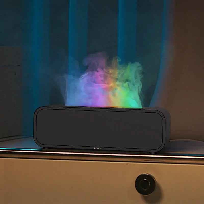 Essential oil diffuser with ultrasonic mist and music-synced color lights