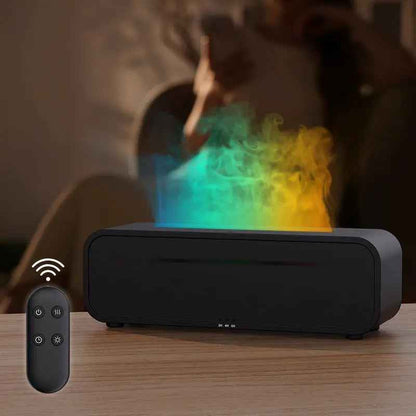 Flame diffuser with remote control and 250ml tank on nightstand