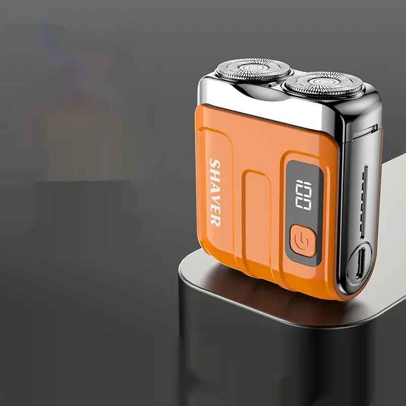 MINI R18 cordless shaver size comparison showing compact portable design