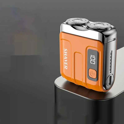 MINI R18 cordless shaver size comparison showing compact portable design